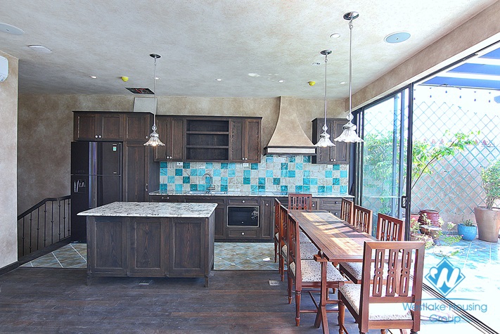 A Elegant and Modern 03 Bedrooms Duplex with lakeview for rent in Dang Thai Mai st, Tay Ho area.